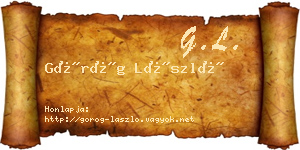 Görög László névjegykártya